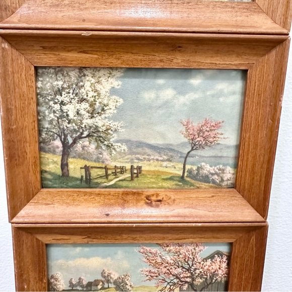 Set 3 Vintage Framed Landscape Prints Hand Painted Pictures Wall Decor MCM - Picture 12 of 16